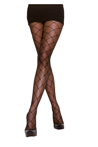 MİSTİRİK Sorano Model Azra Pattern Tightening Thin Pantyhose Black Color