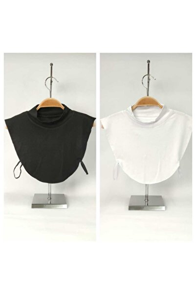 Shalista Pachet de 2 Hijaburi cu gât înalt - Bumbac bumbac moale Bonesu - Alb...