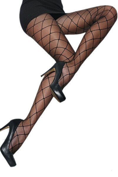 MİSTİRİK Sorano Model Azra Pattern Tightening Thin Pantyhose Black Color