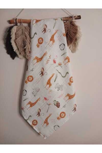 LEBUAS Multi-Purpose 100% Organic Muslin Baby Blanket Patterned Muslin Blanket
