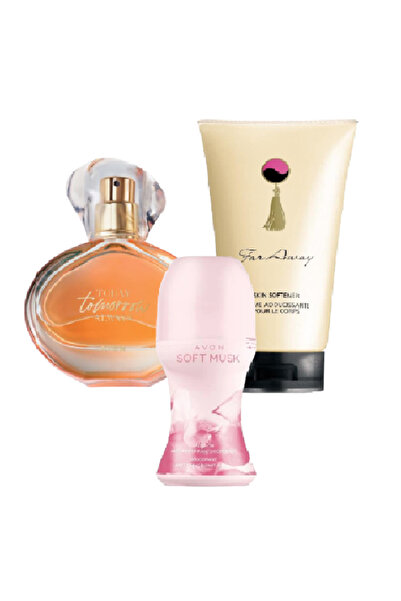 AVON TTA Tomorrow Kadın Parfüm 50 ml, Far Away 150 ml Vücut Losyonu, Soft Musk 50 ml Roll On