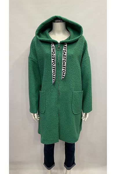 ŞIK STİL LARGE SIZE ZIPPERED HOODED JACKET-CARDIGAN-Coat-COAT