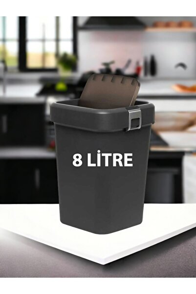 Technow Motek COB-410 Comfort Dustbin 8 Litre Çöp Kutusu Kovası Siyah-Antrasit
