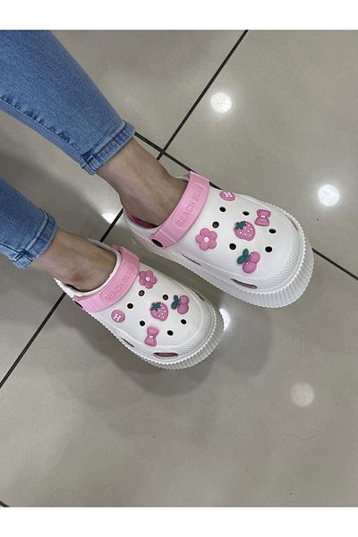 Hızlı Al EVA FRONT Closed DOUBLE SOLE GARDEN BATHROOM HOSPITAL COOKER SLIPPERS CROSS (5 FIGURES)
