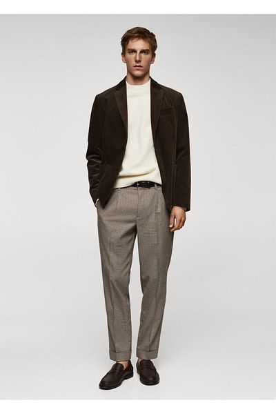 MANGO Man Blazer din velur - Jachetă Slim Fit