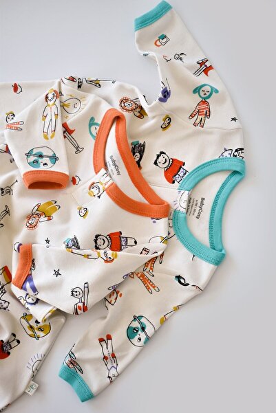 BabyCosy Salopetă organică pentru bebeluși cu 2 cleme - Csy5814 - Rebebe