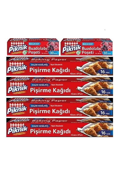 Piknik Baking Paper 42 x 37 Cm 16 Pieces x 2 Packs + Refrigerator Bag Gift x 2 Sets