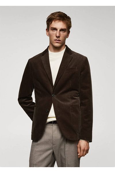 MANGO Man Blazer din velur - Jachetă Slim Fit
