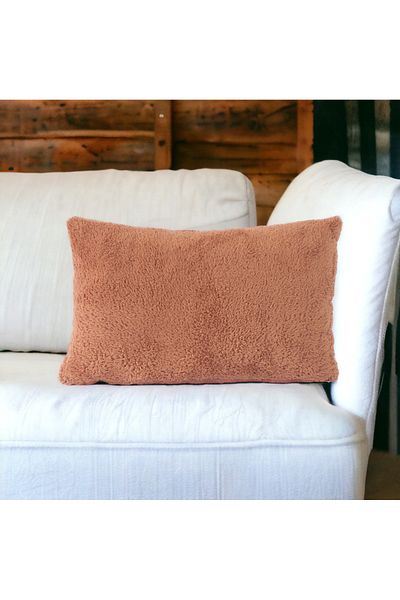 Skhome غطاء وسادة مستطيل مزخرف من القطيفة على شكل خروف مزدوج الجوانب (DPuffy-06)