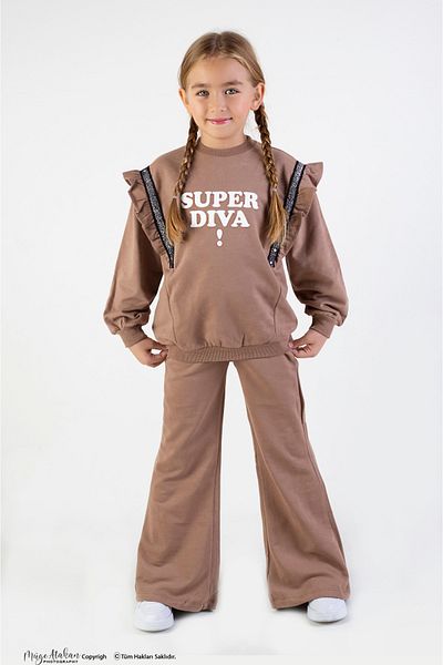 Harika KIDS Κοριτσίστικο Πλεκτό Ισπανικό Πόδι Diva Print Basic Σετ