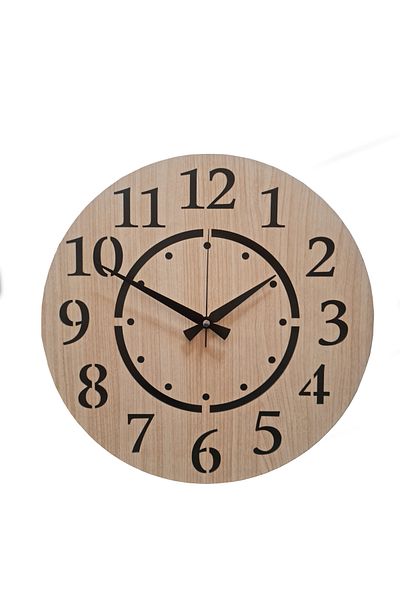 M&H Quality Ceas de perete decorativ din lemn Mecanism silențios Numere turceze
