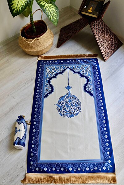 Bilenler Covor de rugăciune cu model de mătase cu textura de Mihrab S1029 Cul...