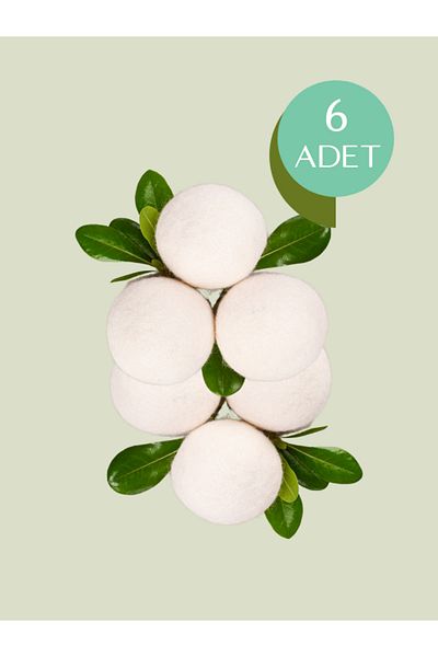 Avlu Doğal Ürünler 6 Pieces Wool Dryer Balls Natural Softener Clothes Dryer Dryer Ball