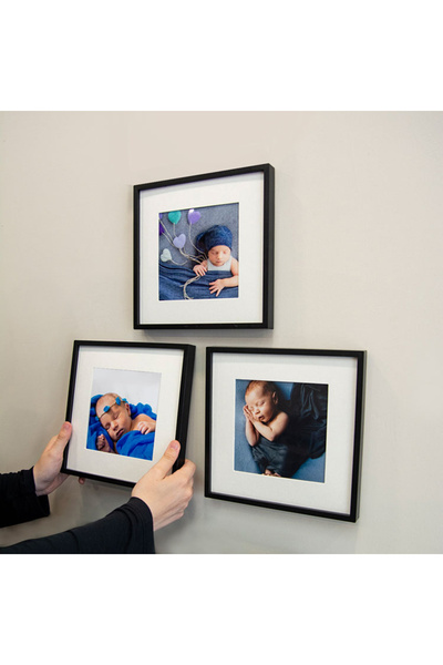 zeuscolor Square Wall Frame with Mat 3 Pieces 20X20Cm Adhesive Frame