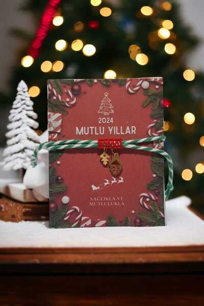 Goldesing 2024 Yeniyıl Hediyesi Çam Ağaçlı Ve Kırmızı-beyaz Ip Yılbaşı Şans B...
