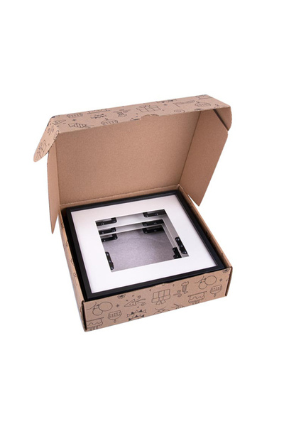 zeuscolor Square Wall Frame with Mat 3 Pieces 20X20Cm Adhesive Frame