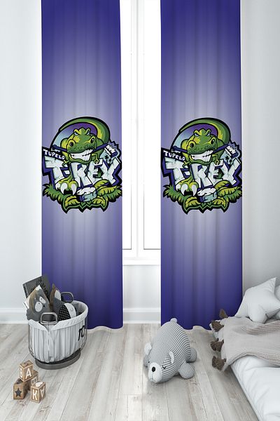 LİDERHOME LEADER HOME BABY AND KIDS ROOM T-Rex Patterned 2 Wing Background Curtain