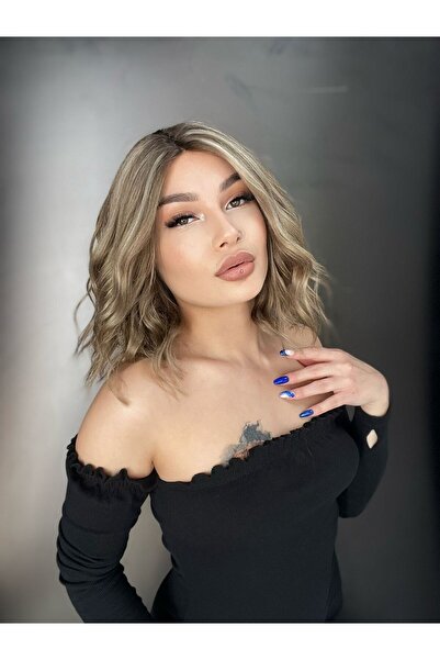 Suzan Peruk Platin Kumral Röfleli Gerçek Saç Tül Peruk 20