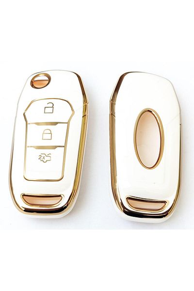 skilit samsun oto kilit For Ford Ranger Fusion Mondeo Edge Explorer Galaxy Switchblade Control Case Auto Keychain White