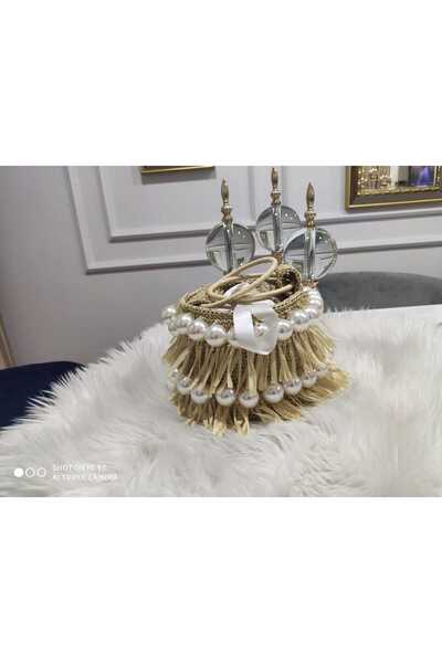 HAND MADE BAG Angel Bag / El Örgüsü Incili, Keseli Şık Çanta