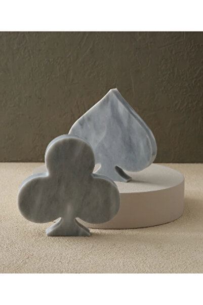 MIARIK DESIGN & DEKORASYON Dekoratif 2li Mermer Iskambil joker Obje