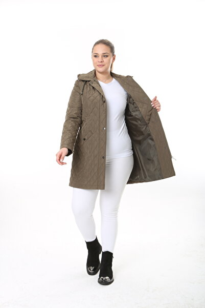 TUTveAL Collection Γυναικείο μακρύ αδιάβροχο ύφασμα μνήμης με κουκούλα Παλτό Plus Size