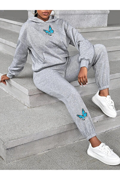 bellanova Σετ γυναικεία φούτερ και φούτερ με κουκούλα με στάμπα πεταλούδας