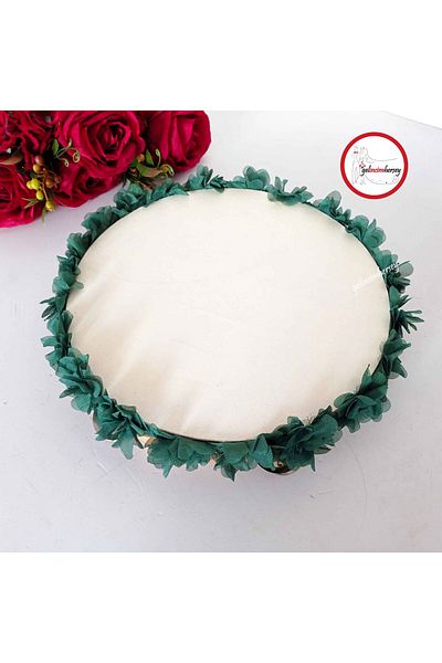 Gelincimherşey 27 cm Leather Tambourine with Laser Flower Decoration and Bells