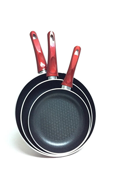 EVİNDA Teflon elma şekeri 18-22-26 cm tava seti