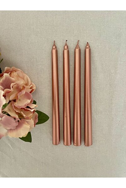 hediyeofisi 4lü Rose Sedefli Renkli Şamdan Mumu