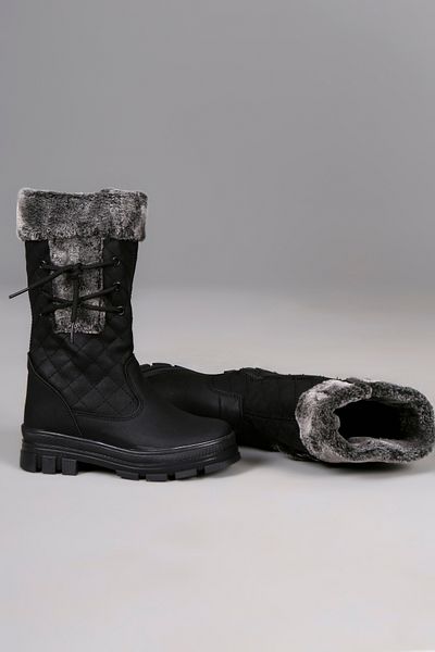 AYN-Shoes Κοριτσίστικες Μαύρες-Μαύρες Γούνινες Αντιολισθητικές Μπότες