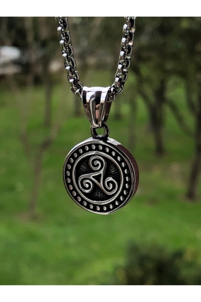 Viking شخصيات إسكندنافية صغيرة الحجم رمز نورديك 316L قلادة من الفولاذ المقاوم للصدأ ومانعة للتشويه للجنسين