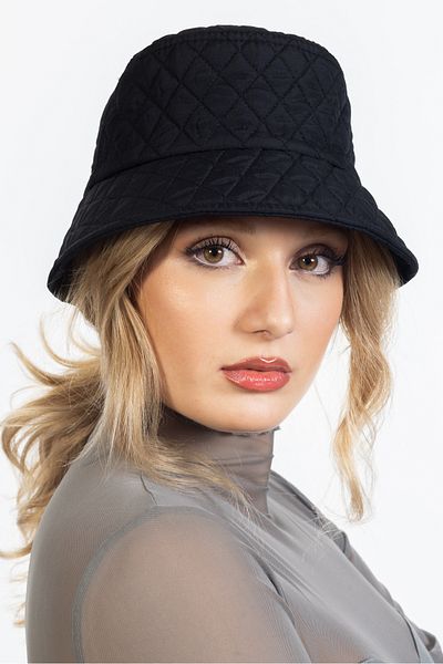 LadyColor Winter Quilted Bucket Fisherman Hat Black