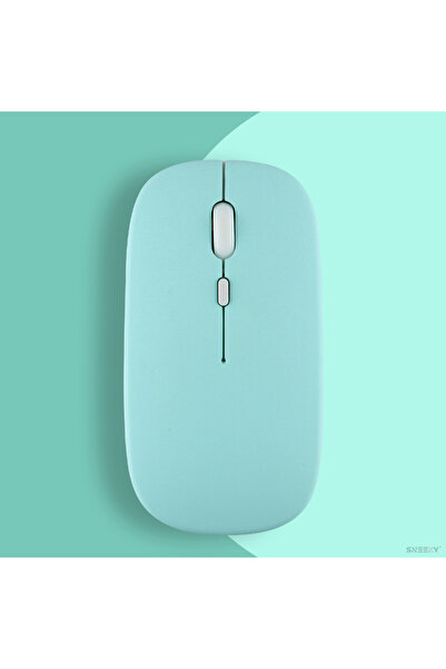 Sneezy Apple Macbook Şarj Edilebilir Sessiz Mouse Bluetooth + 2.4Hz Wifi Kabl...