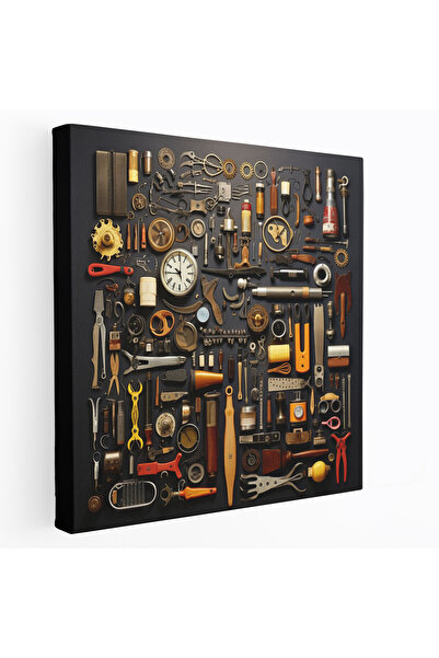 PaintedAnarchy Berber Tools Kolaj Kanvas Tablo - Berber, Tuval Duvar Sanatı, ...