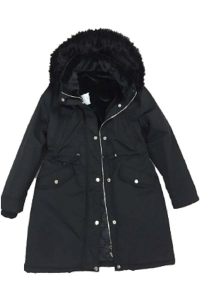 N.Y.YILDIZ STAR HOODED COLLAR PLUSH INSIDE QUILTED SATIN CANVAS FABRIC COAT
