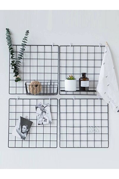 Tiydem Panou de sârmă pentru note, agățat foto, panou decorativ de perete din metal 40x40 - Preț pentru 4 bucăți