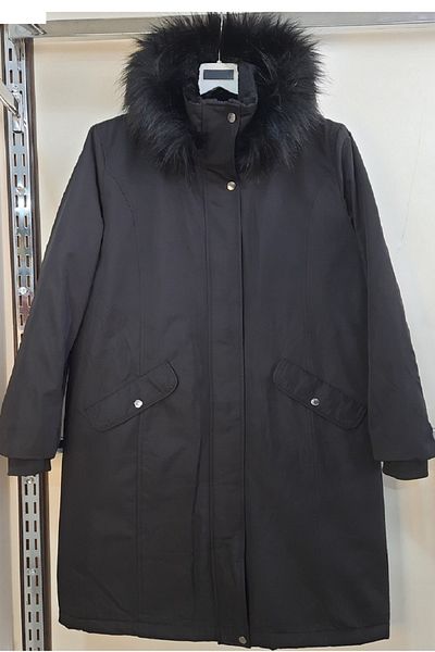 N.Y.YILDIZ STAR HOODED COLLAR PLUSH INSIDE QUILTED SATIN CANVAS FABRIC COAT