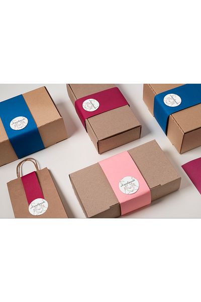 EcoNest 36 PCS Sticker Coated Hand Made Label Round Cut (3,7x3,7cm)