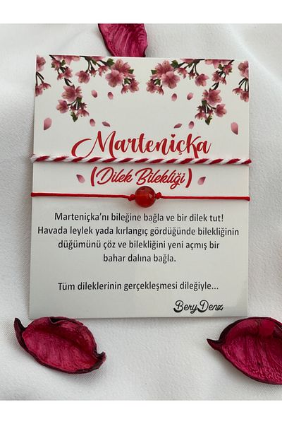 BeryDenz Marteniçka Wish Bracelet and Agate Stone Natural Stone Bracelet Set (WITH CARD GIFT PACKAGE)