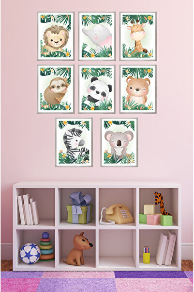 Notpa Decorated Mdf 8 Pcs Cute Animals for Kids Room with 3mm Frame View