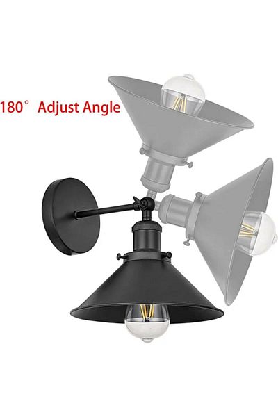 RİOLİGHT VINTAGE,RUSTIC BLACK JOINTED 1XE27 BATHROOM MIRROR TOP SCONCE NOTE:1PCS PRICE DIAMETER:23CM