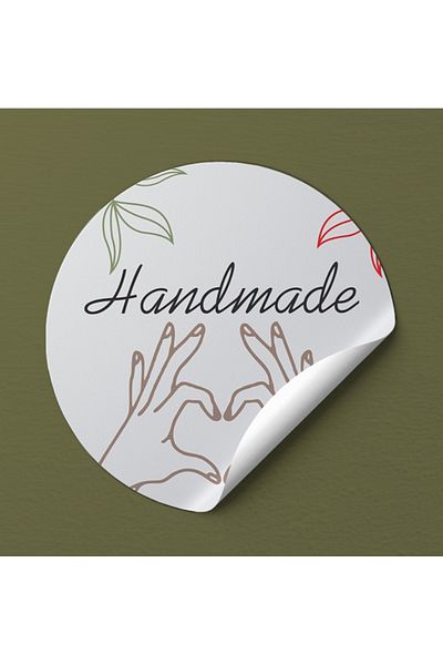 EcoNest 36 PCS Sticker Coated Hand Made Label Round Cut (3,7x3,7cm)