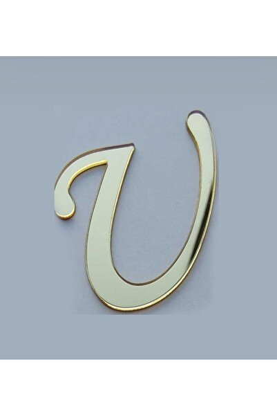 Evsay Yapışkanlı Pleksi Harf Gold U Harfi 4cm Çapında 1 Adet