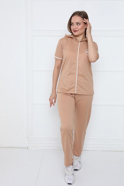 FAMES PİJAMA Tennis Club Sports Hooded Women's Pajama Set