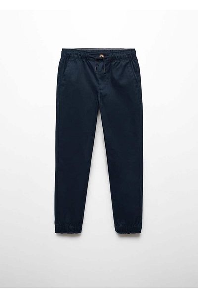 MANGO Kids Pantaloni albastru închis pentru copii