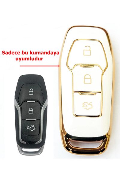 skilit samsun oto kilit For Ford Fusion Edge Explorer Mustang Smart Key Control Case Auto Keychain White