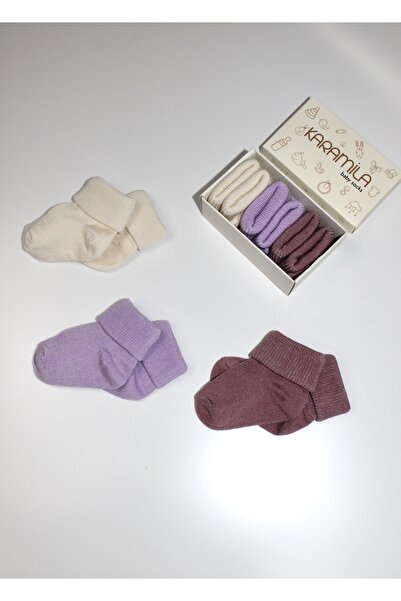 KARAMİLA طقم أطفال مكون من 3 جوارب بامبو - جوارب أطفال بامبو - جوارب لحديثي ا...