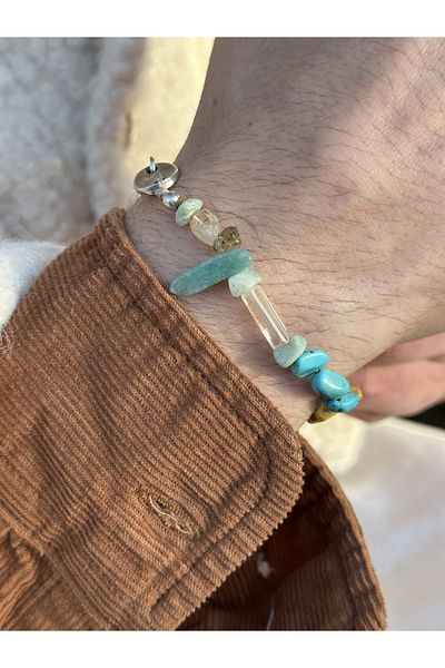 CAPO by Aytaç Yamaç Leo Anchor Amazonite Natural Stone Unisex Bracelet