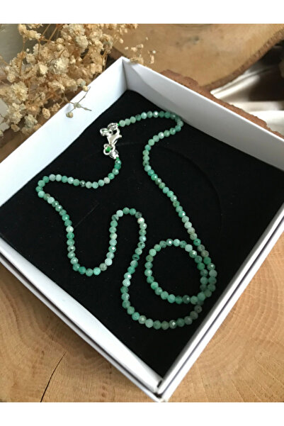 STORE ZARMAN Sertifikalı 3-4 Mm Gümüş Klipsli Zümrüt Kolye
